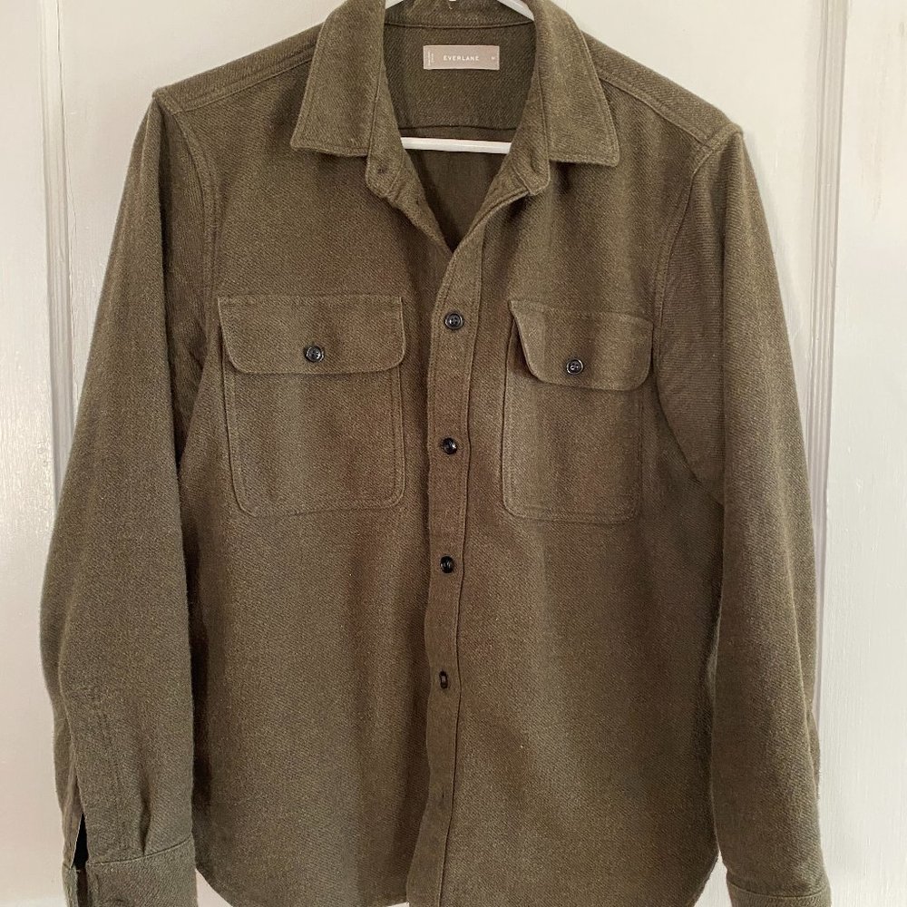 Everlane Heavyweight Overshirt, Dark Green, Medium